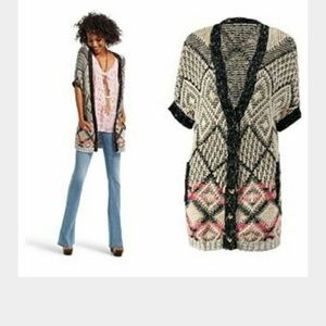 Cabi short sleeve long cardigan sweater